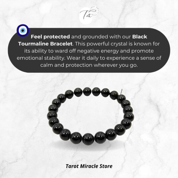 Black Tourmaline Bracelet – 8 MM - Image 3