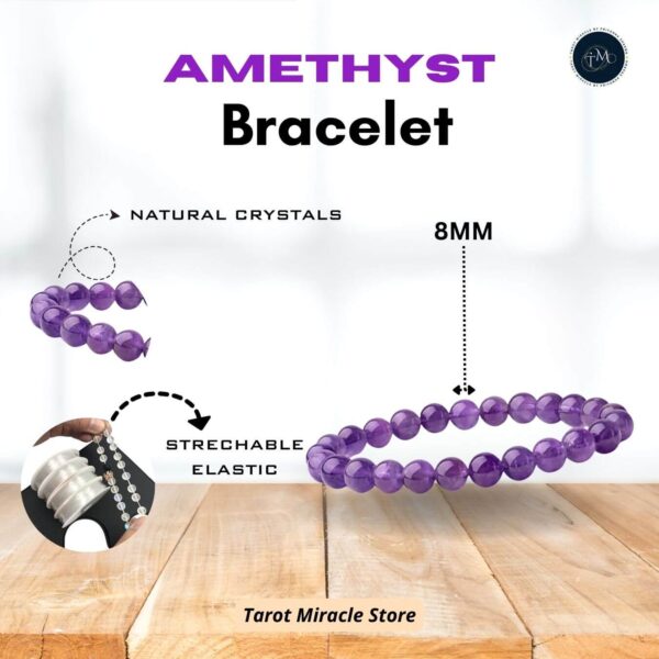 Amethyst Bracelet – 8 MM - Image 3