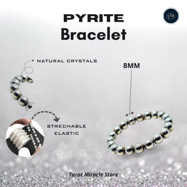 Pyrite Bracelet – 8 MM - Image 3