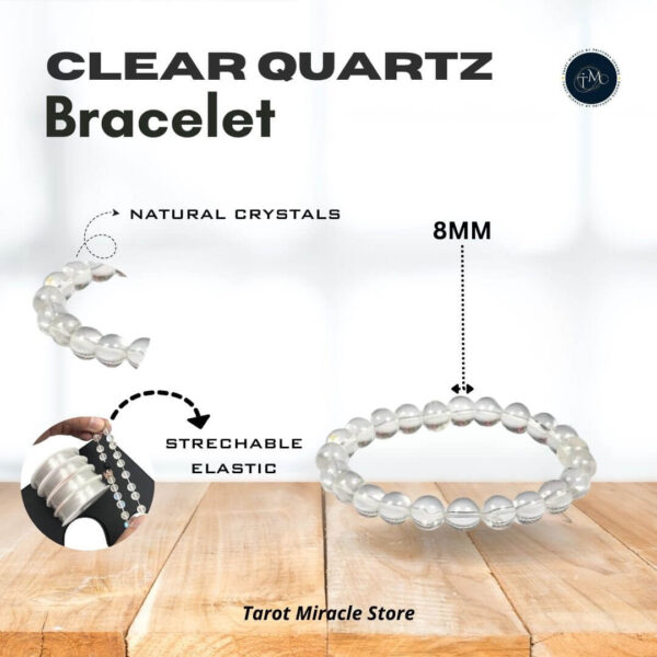 Clear Quartz Bracelet – 8 MM - Image 3