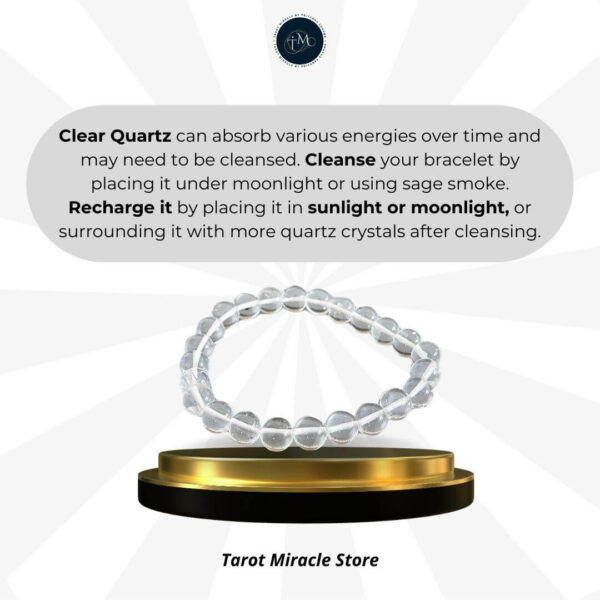 Clear Quartz Bracelet – 8 MM - Image 4